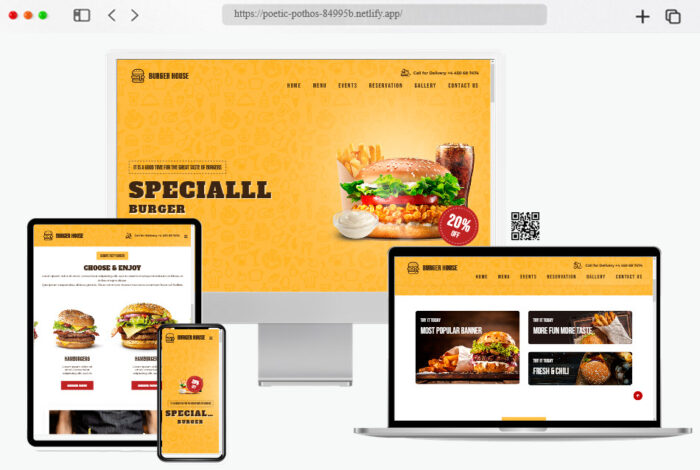 burger house fast food one page html template