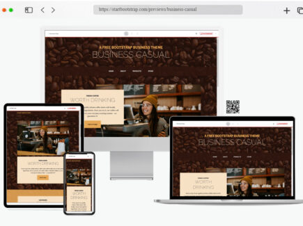 business casual free bootstrap cafe website template