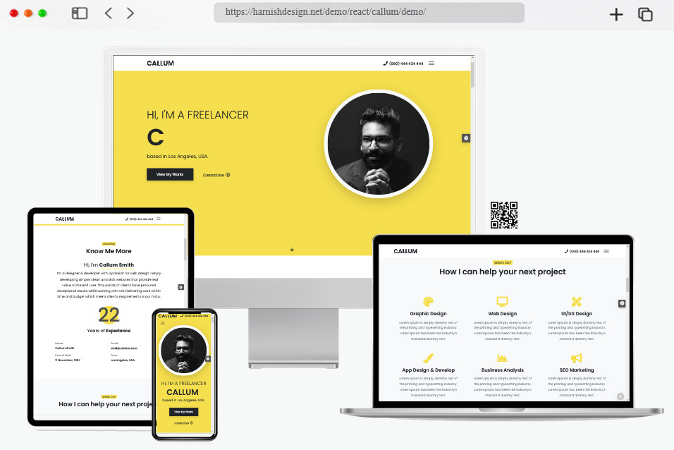 callum personal responsive resume template