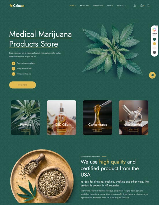 calmes medical marijuana wordpress theme