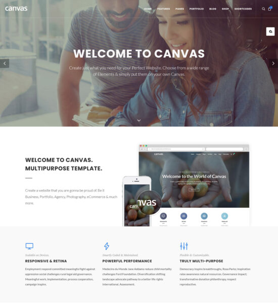 canvas html template