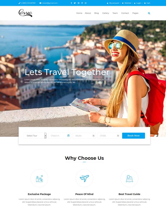casia travel tours bootstrap template