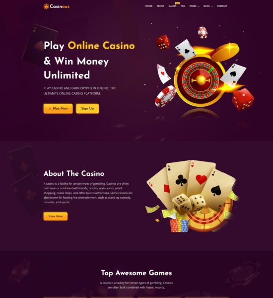 casinous online casino html template