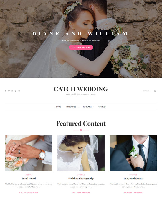 catch free wedding wordpress theme