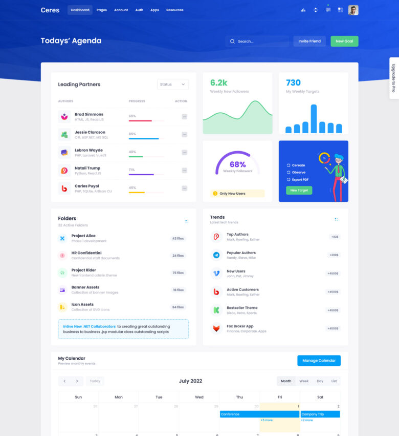 60+ Best Free Admin Dashboard Templates 2023 - freshDesignweb