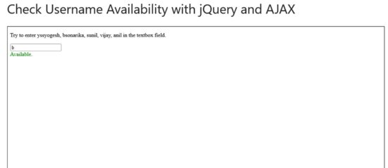 check username availability with jquery and ajax