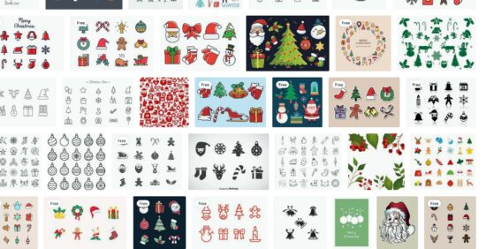 christmas icons vector art