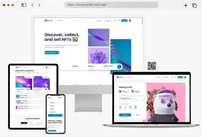ciscryp nft marketplace nextjs react template