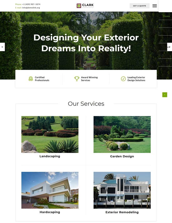 clark exterior design html template