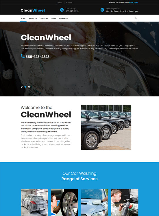 cleanwheel car wash wordpress theme