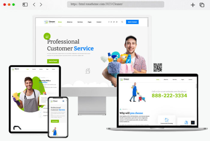 cleaner cleaning services html template