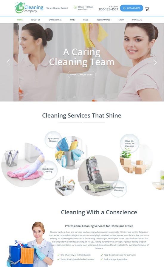 cleaning services wordpress theme