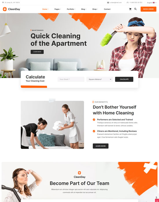 cleenday cleaning company theme