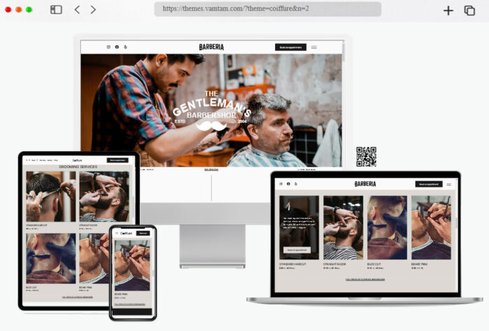 coiffure modern barber shop theme