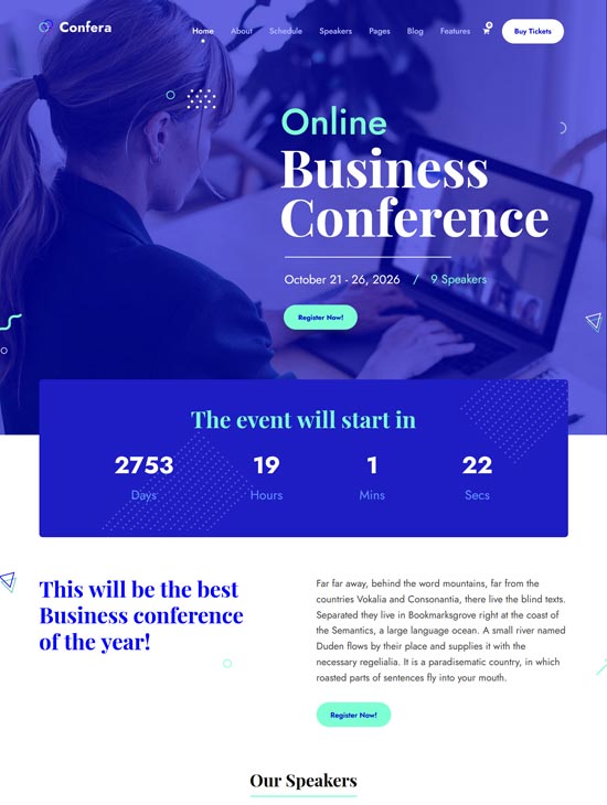 confera conference wordpress