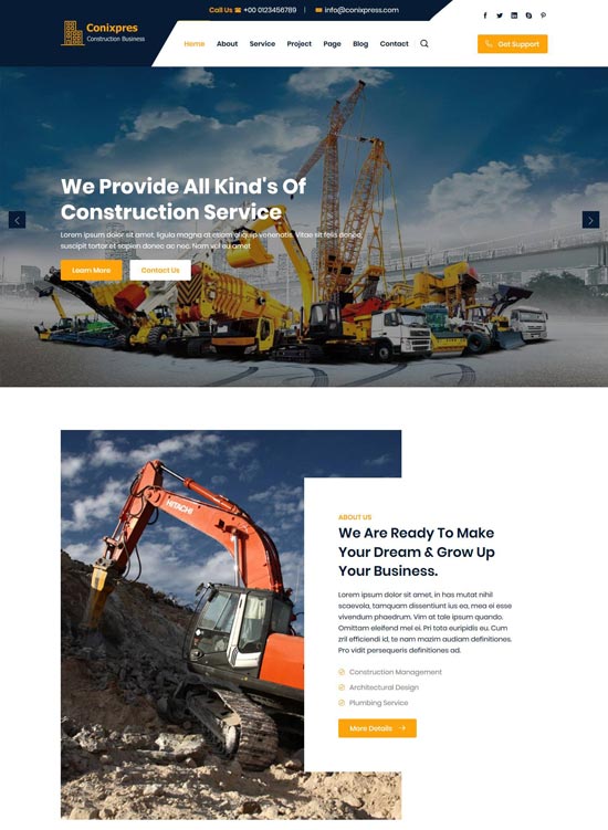 conixpress construction html template