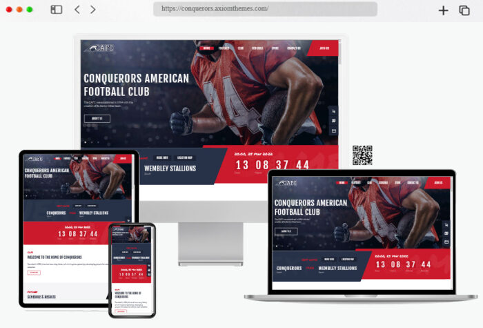 conquerors football wordpress theme