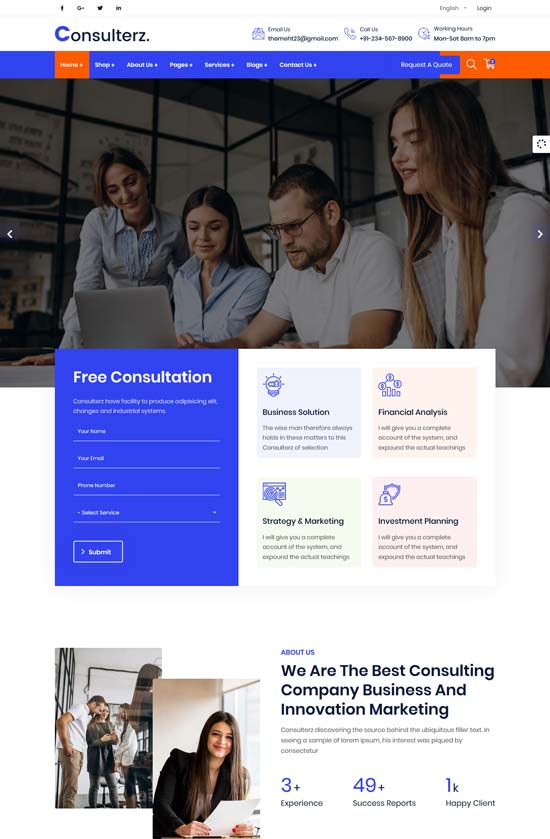 consulterz finance accounting html template