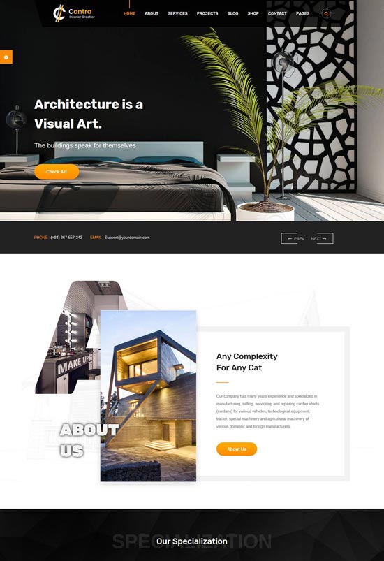 contra construction html template