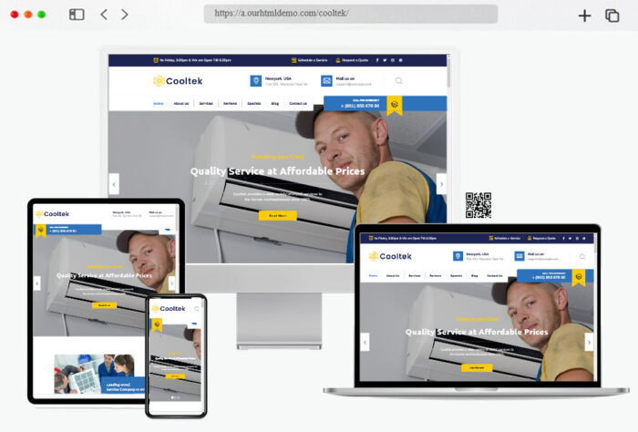 cooltek air conditioning services wordpress them