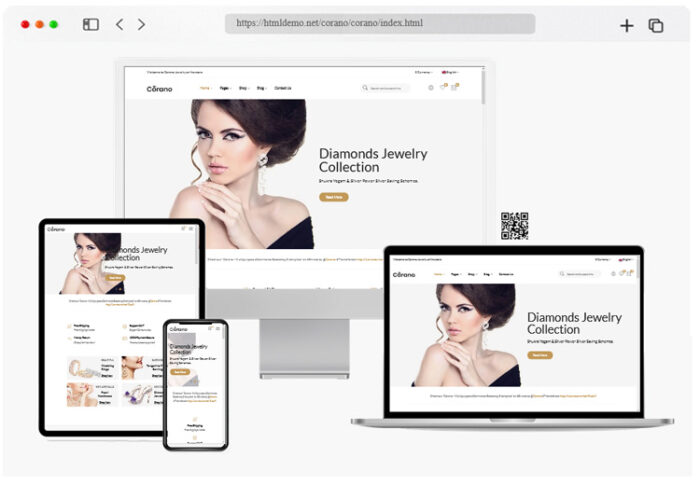 corano jewelry store website template