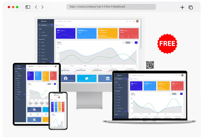 coreui free vue admin template
