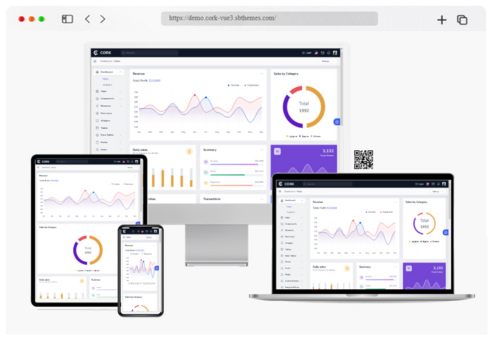 cork vue admin dashboard template