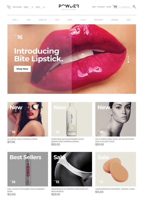 cosmetics store opencart template