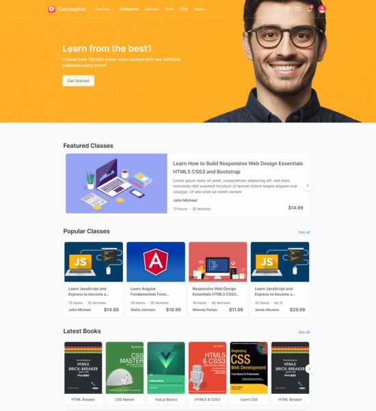 courseplus learning management html template