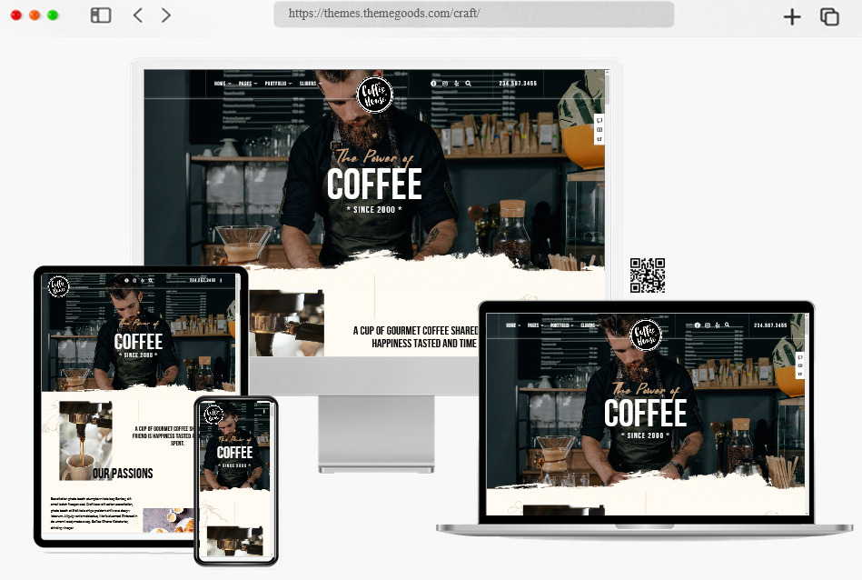 craft coffee shop cafe restaurant wordpress