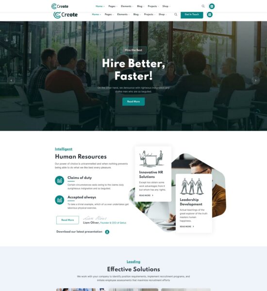 creote consulting business wordpress theme