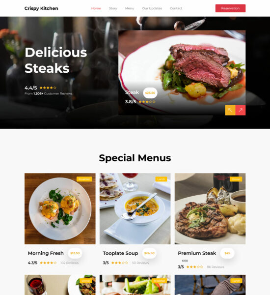 crispy restaurant html template