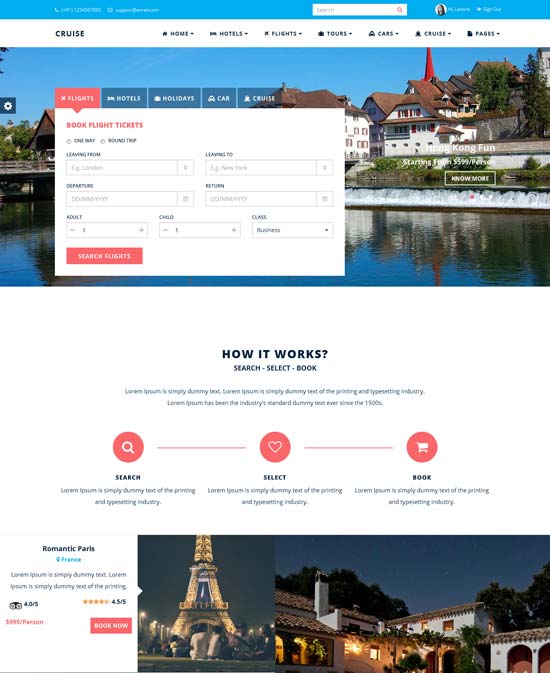 Cruise - Responsive Travel Website Template