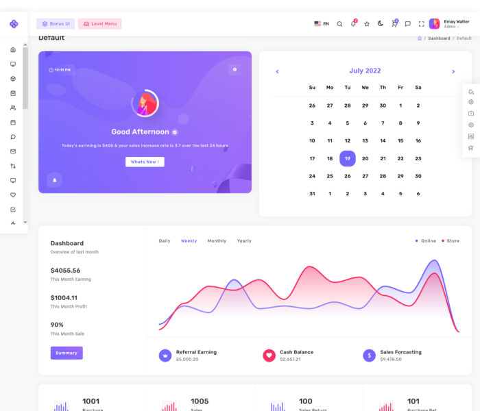 cuba react admin dashboard template