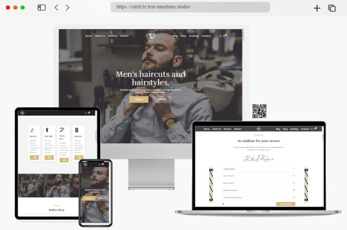 cutstyle customizable barber shop theme