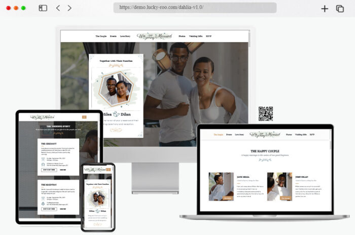 dahlia responsive wedding website theme