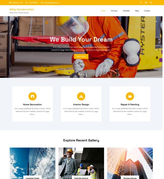 daily construction wordpress theme