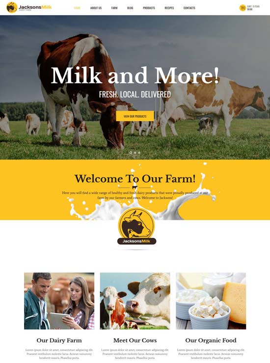 dairy milk farm html template
