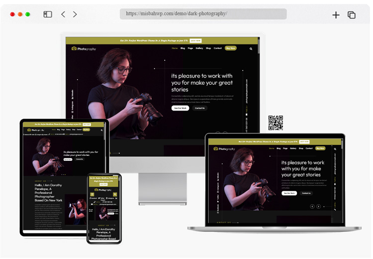dark photography wordpress theme