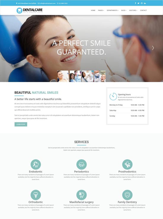 dental care dentist html template