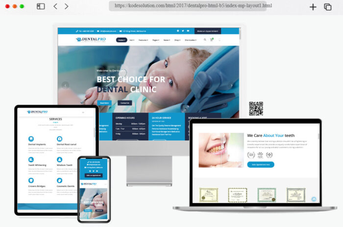 dental pro dental clinic website template