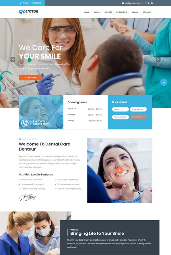 denteur dental html template