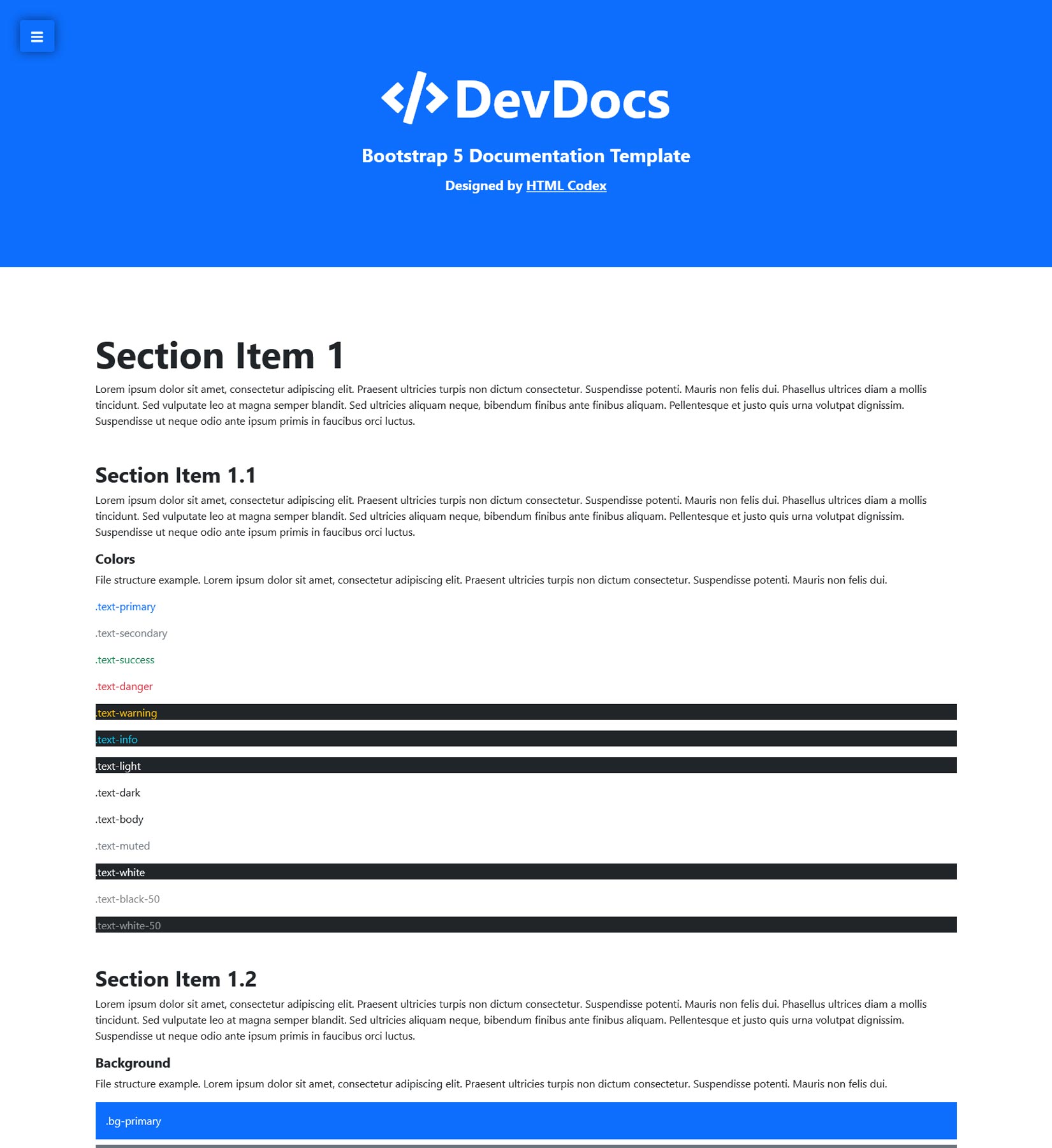DevDocs Bootstrap Documentation Template