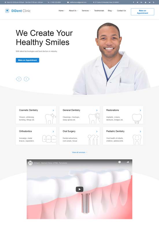 dident dental clinic html template