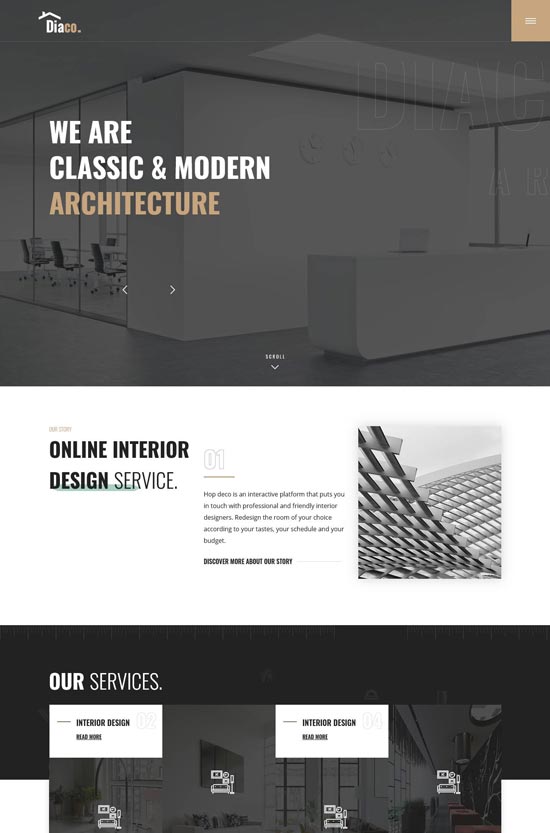 diaco interior design html template
