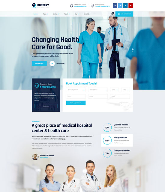 doctery hospital and healthcare theme