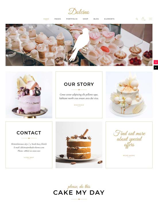dolcino pastry cake shop theme