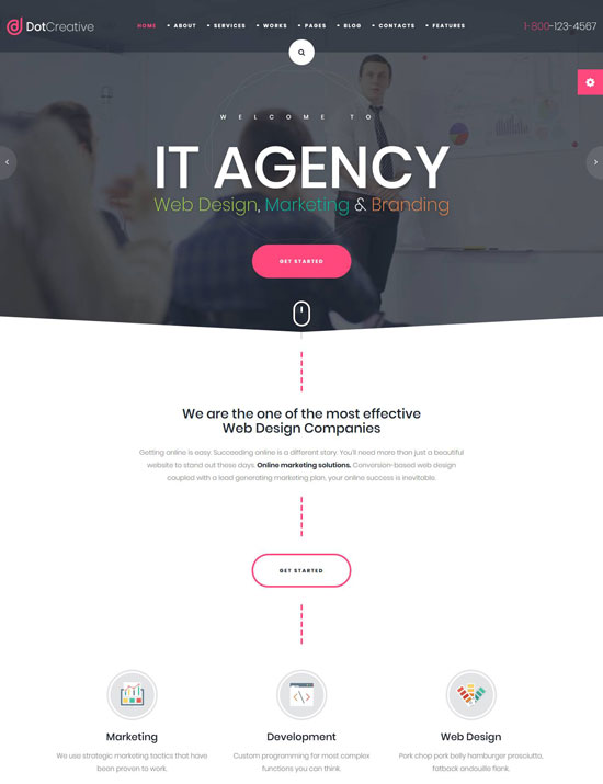 dotcreative web design agency html template