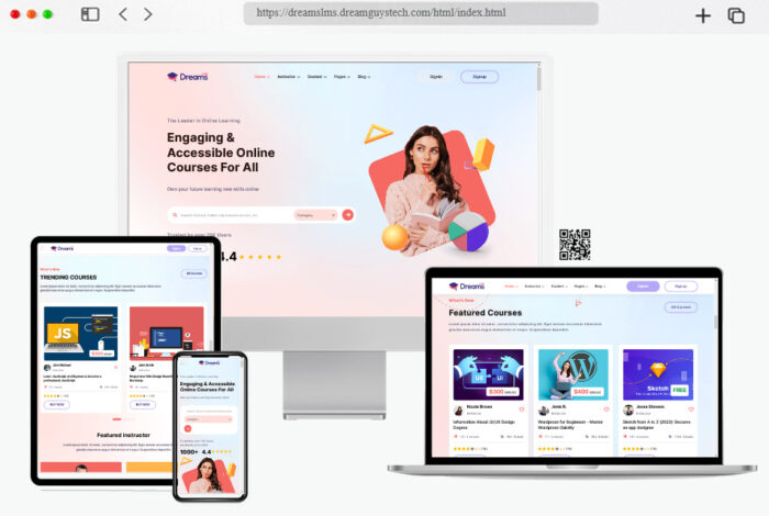 dreamslms online course web template