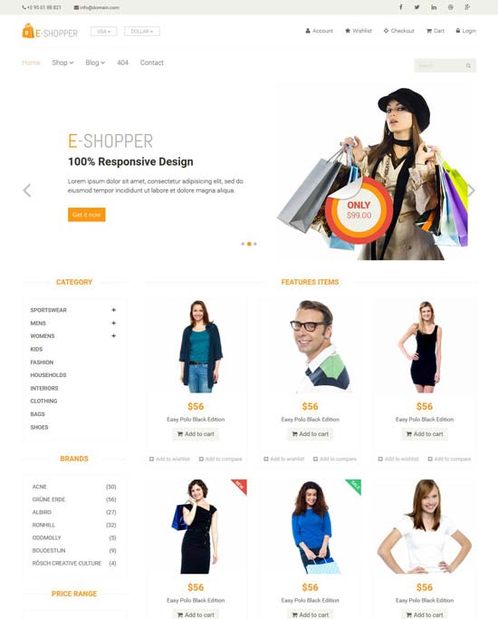 e shopper free bootstrap template